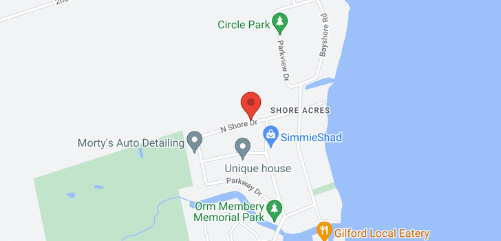 map of 1134 NORTH SHORE Drive